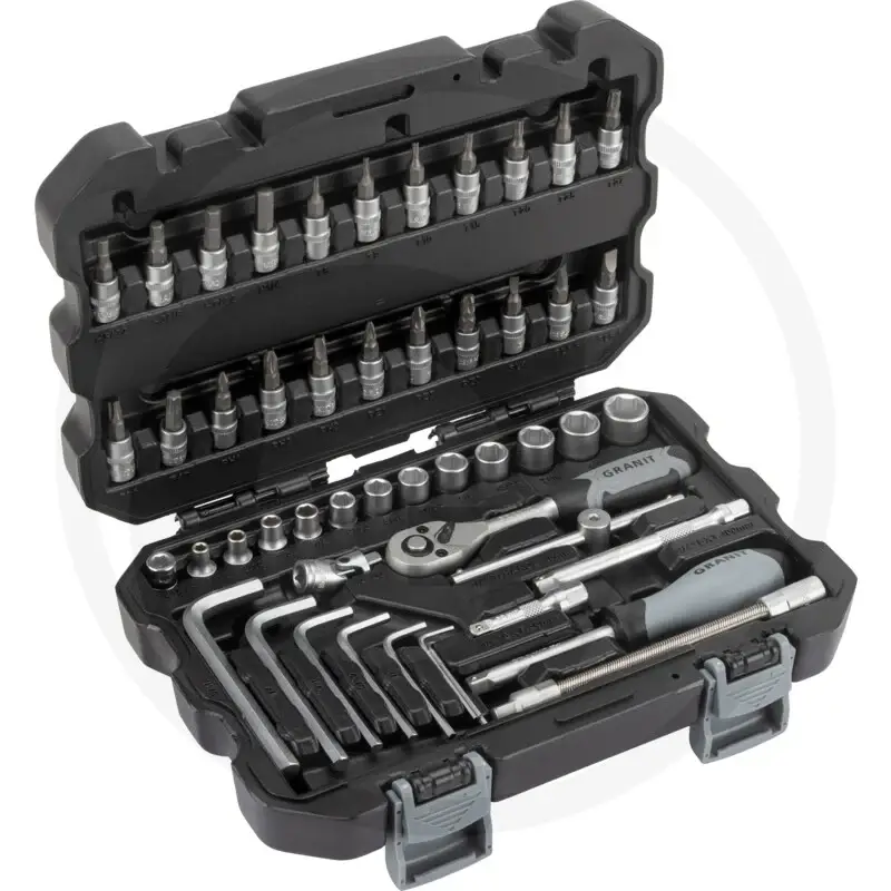 Nem betaling | 1/4" topnøgle-sæt 50 dele, tommer Granit black edition