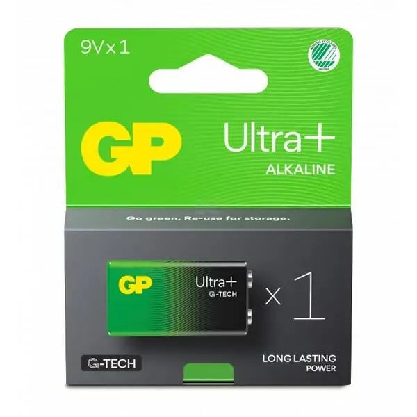 GP Batteri 9V Alkaline 1604AUP/6LF22 | Kun få tilbage