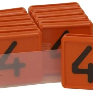 Favorit blandt kunder | Halsmærke Orange Nr. 4, 10 stk. med Sorte Tal
