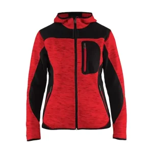 Blåkläder Strikket Softshell Jakke Dame Rød/Sort - Godt tilbud
