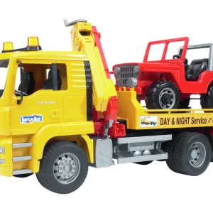 Hurtig levering - Bruder 02750 MAN TGA lastbil med landrover