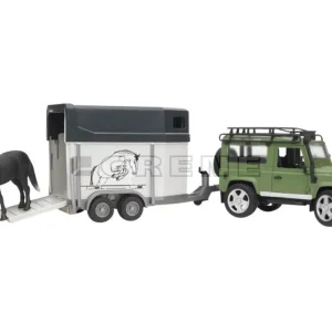 Populært valg | Bruder 02592 Landrover Defender med hestetrailer