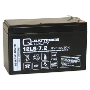 Q-Batteries 12LS-7.2 F1 AGM batteri 12V 7,2Ah VDS til alarm - Godt tilbud