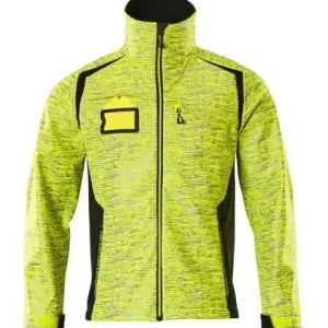 Mascot Softshell jakke 19202 Hi-Vis, åndbar, gul/sort str. 3XL | Topkvalitet