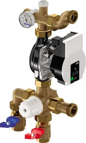 Direkte fra fabrikken | Uponor Fluvia T pumpeshunt til gulvvarme 15-63°C og 480m²