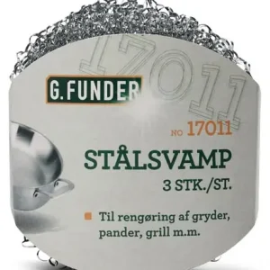 Anbefalet valg - G. Funder Stålsvamp, 3 stk. Metalskuresvampe til grov rengøring