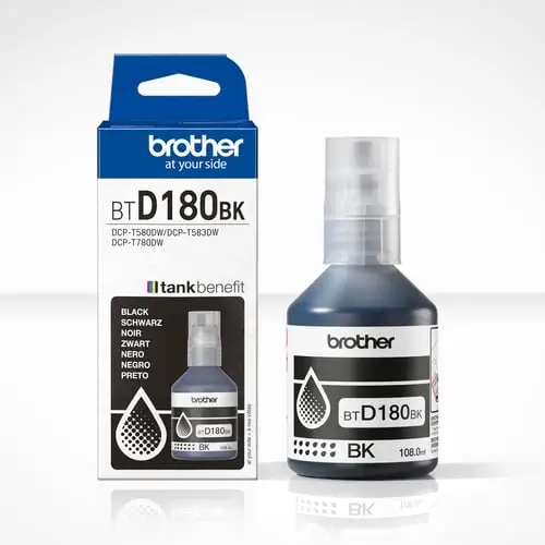 Brother BTD180BK Sort blækflaske, 7500 til DCP-T580DW/T780DW | Bestil online