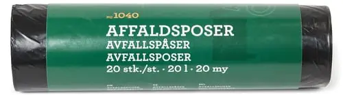 G. Funder Affaldsposer med snøreluk 20 liter, 20 stk. rulle - Særtilbud