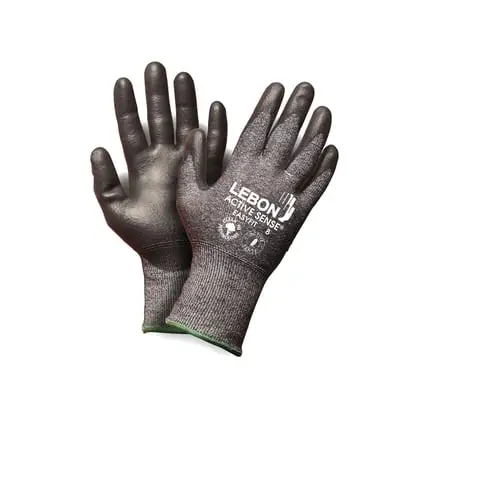 Lebon Easyfit skærefast handske, Cut B, str 9, sort PU belægning - Sikker handel