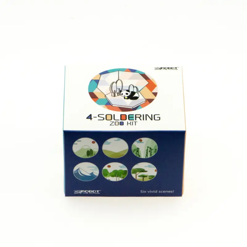 Zoo Animal Kit 4-Soldering, 6 Cute Animals, LEDs, Batteries - Kundernes favorit